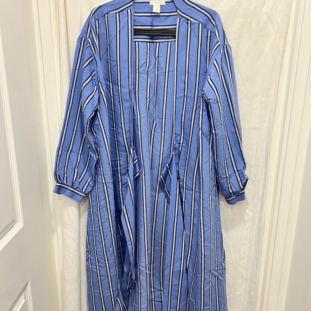 Pinstripe kimono dress